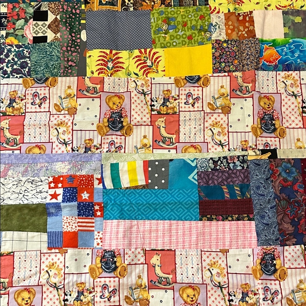 Vintage Project Linus Handmade Colorful Reversible Patchwork Children’s Quilt - Picture 2 of 8